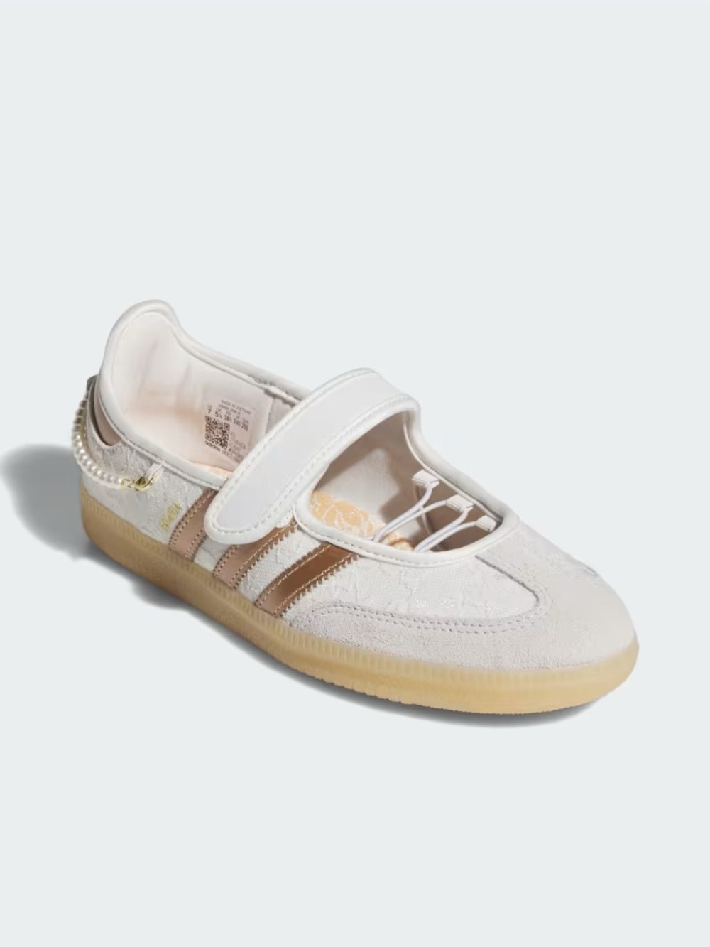 Adidas womens White & Rose Gold Mary Jane Sneaker 6-10 - Picture 4 of 8
